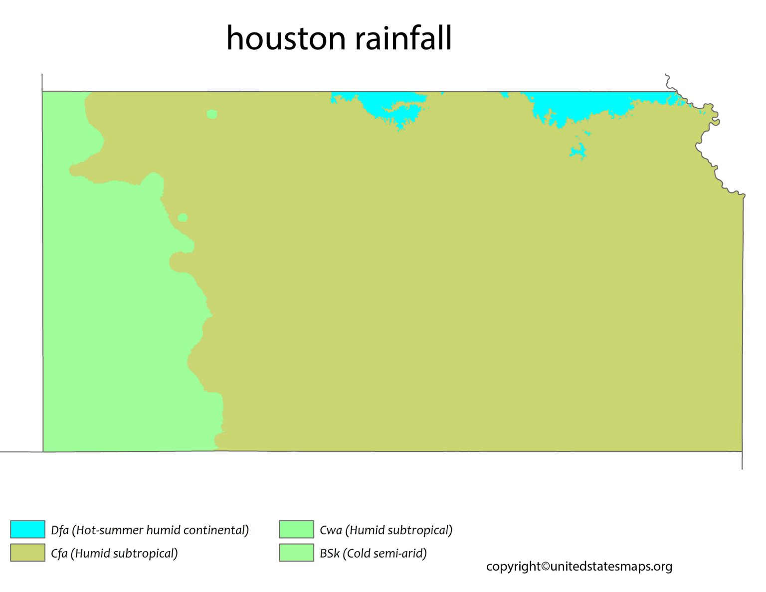 Kansas Rainfall Map Rainfall Map of Kansas