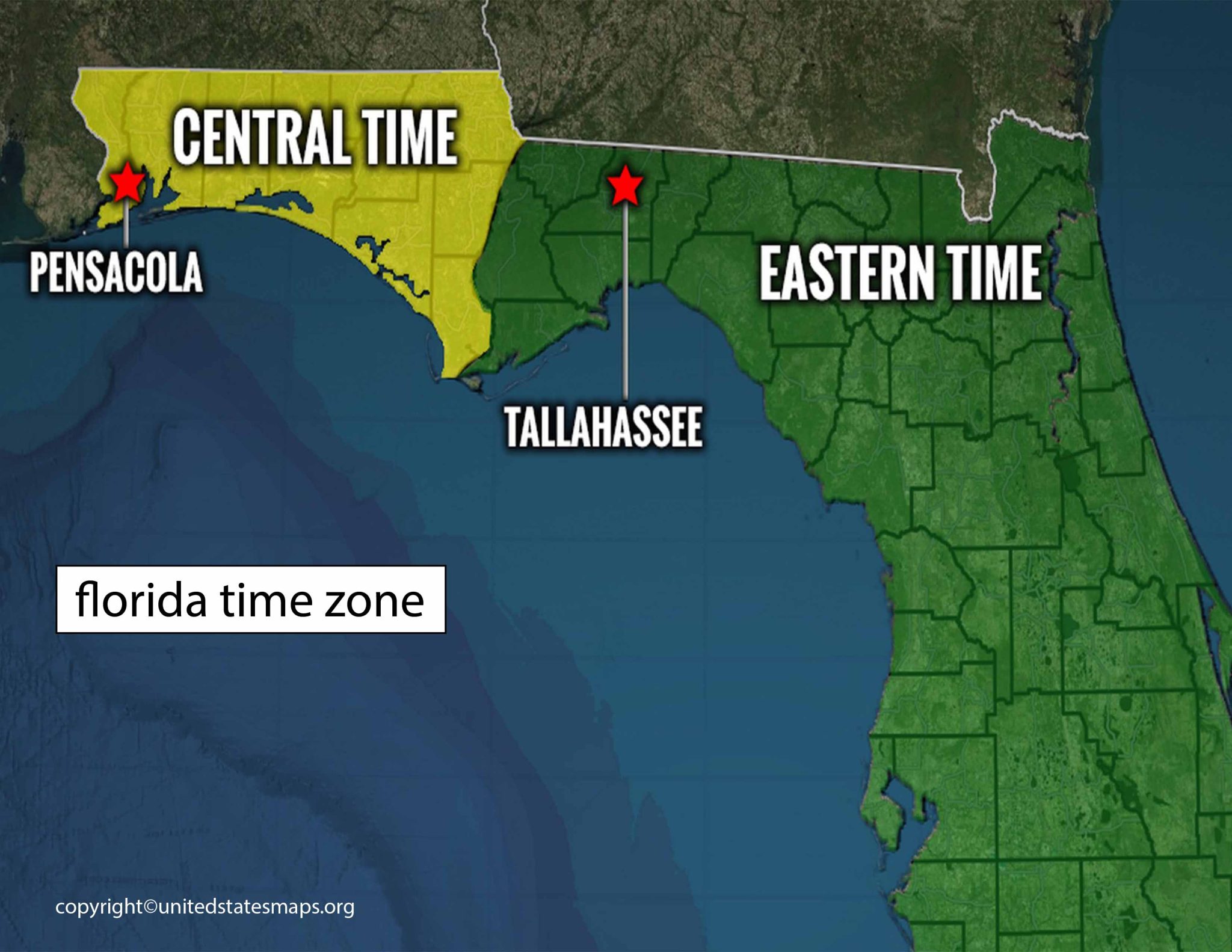 Florida Time Zone Map