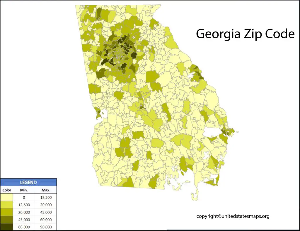 Map of Georgia Zip Codes