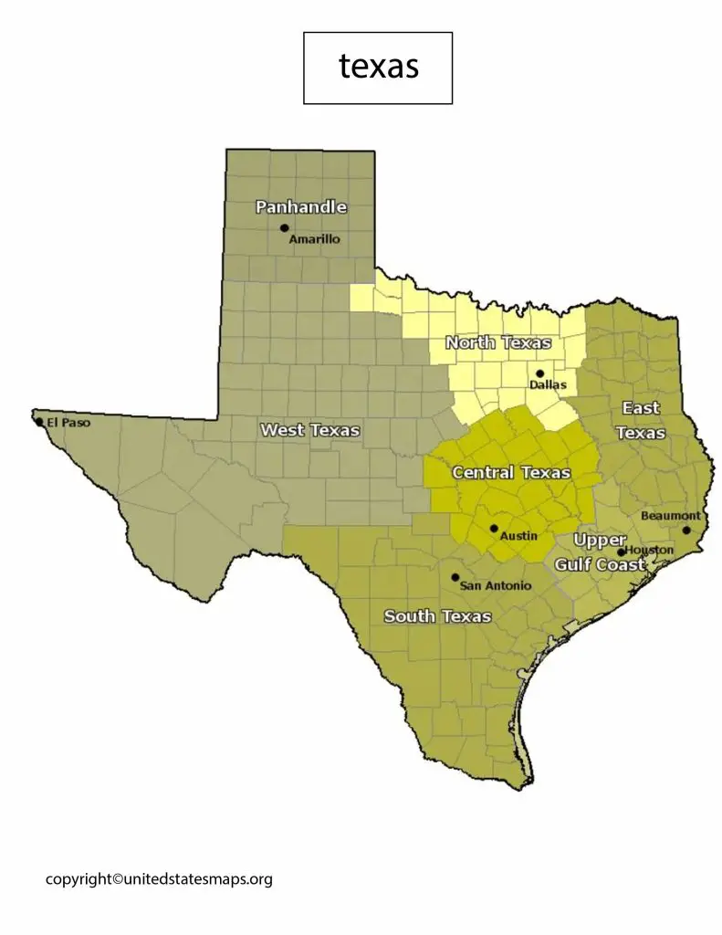 Map of Texas Counties by Political Party