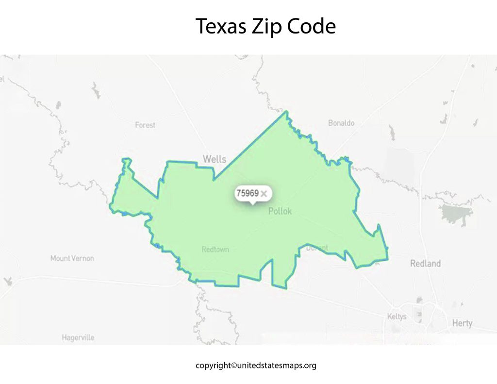 Map of Texas by Zip Code