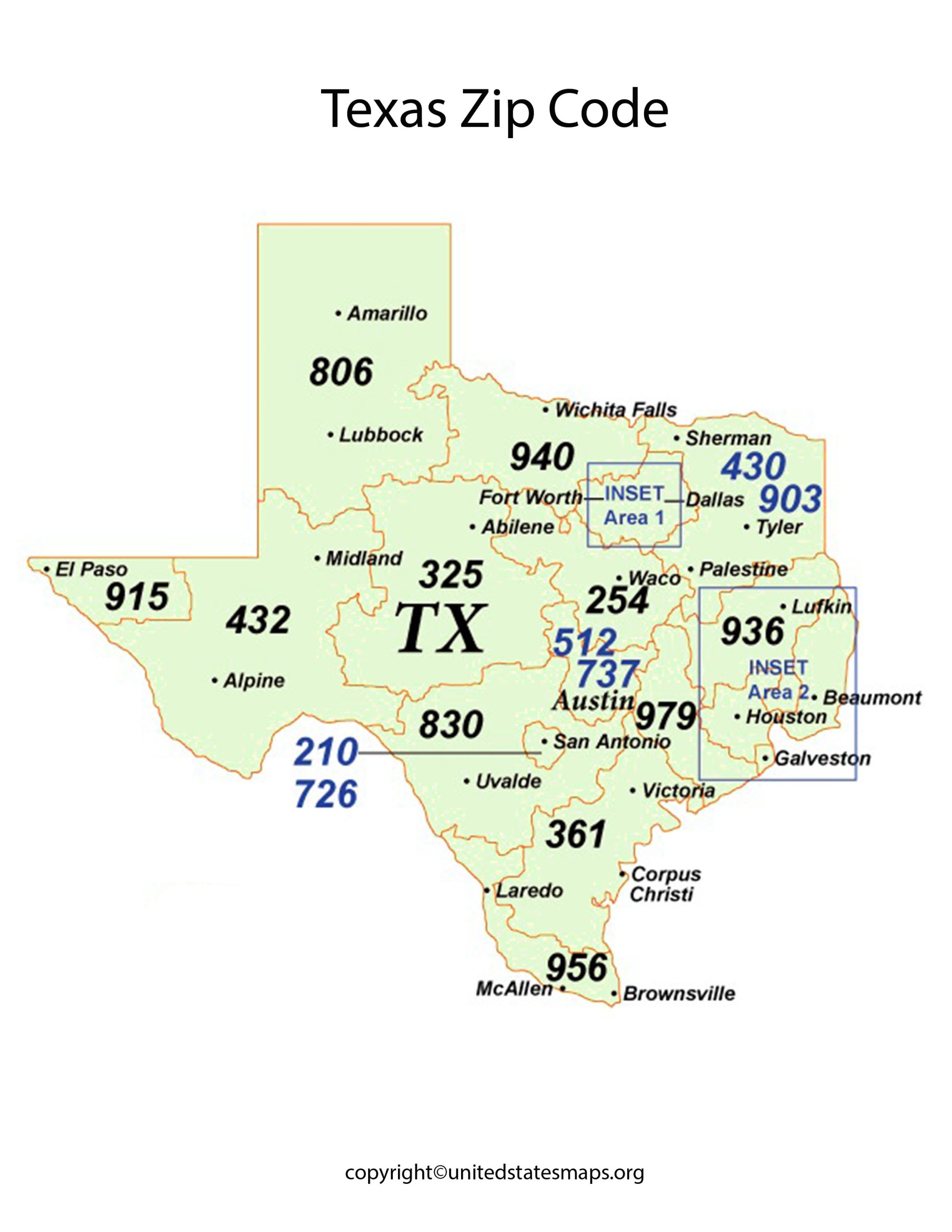 Texas Zip Code Map | Map of Texas with Zip Codes