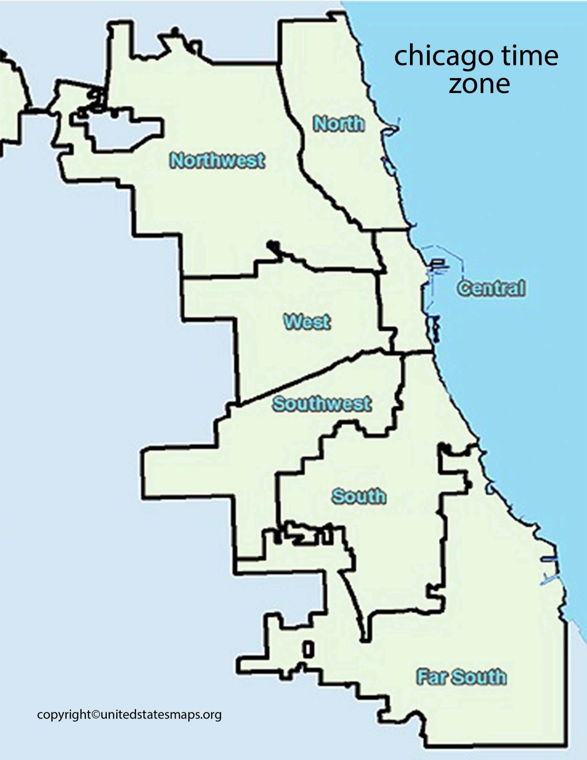 Chicago Time Zone Map Map of Time Zones Chicago