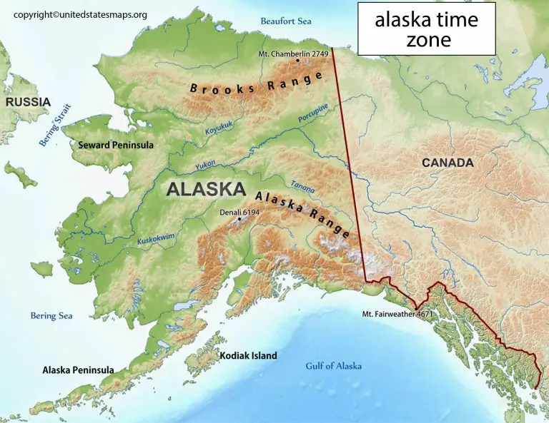 Alaska Time Zone Map | Map of Time Zones in Alaska