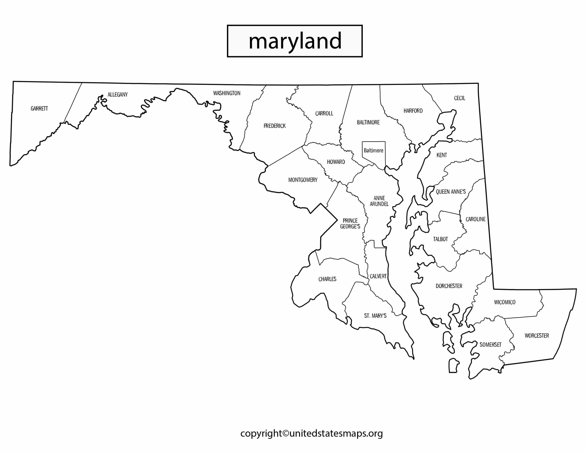 Maryland Political Map  Political Map of Maryland