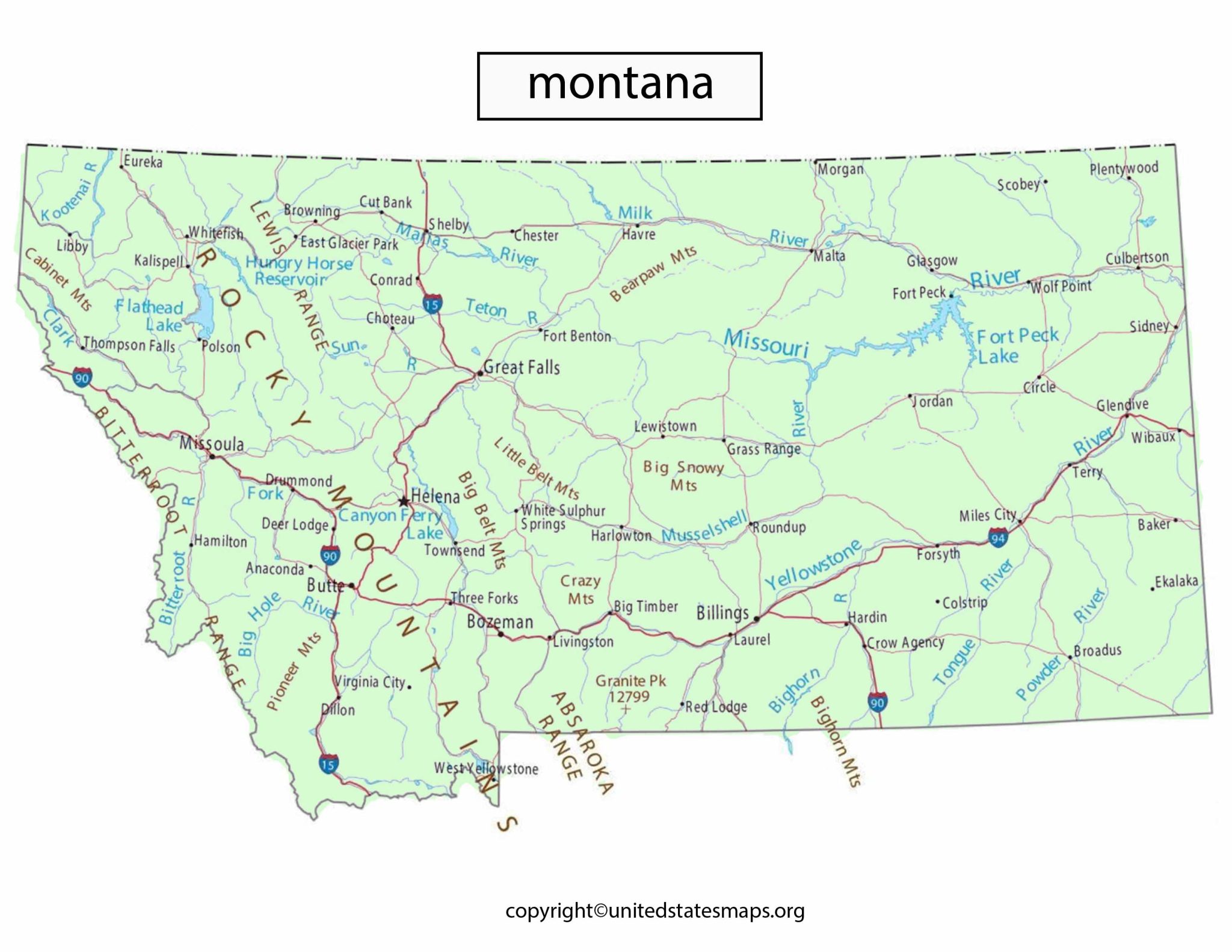 Montana Political Map | Political Map of Montana