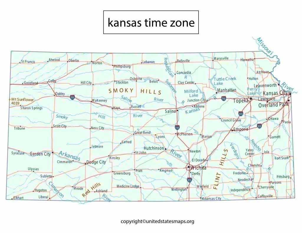 Mountain Time Zone Map Kansas