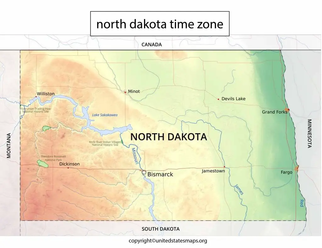 Mountain Time Zone Map North Dakota