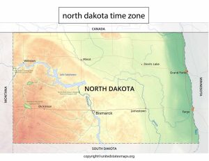 North Dakota Time Zone Map