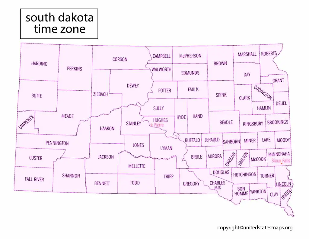 Mountain Time Zone Map South Dakota