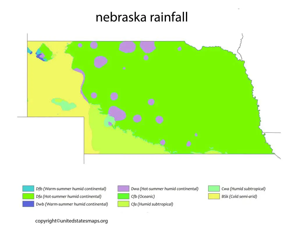 Nebraska Rainfall Totals Map