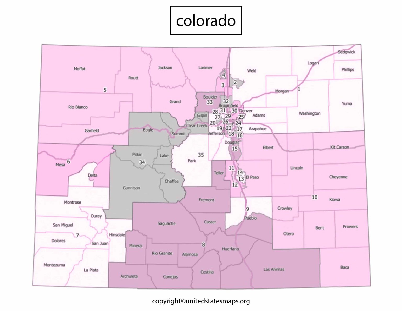 Colorado Political Map Political Map of Colorado