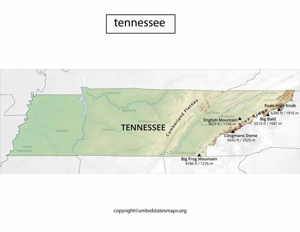 Political Map of Tennessee