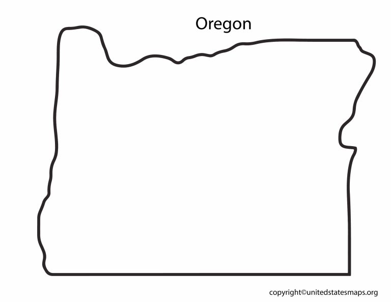 Blank Oregon Map Printable Map Of Oregon In PDF Printable Map Of Oregon Blank 768x593