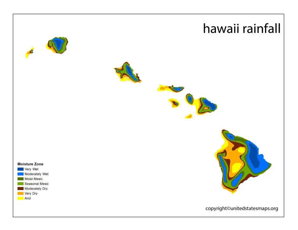Rainfall Map of Hawaii