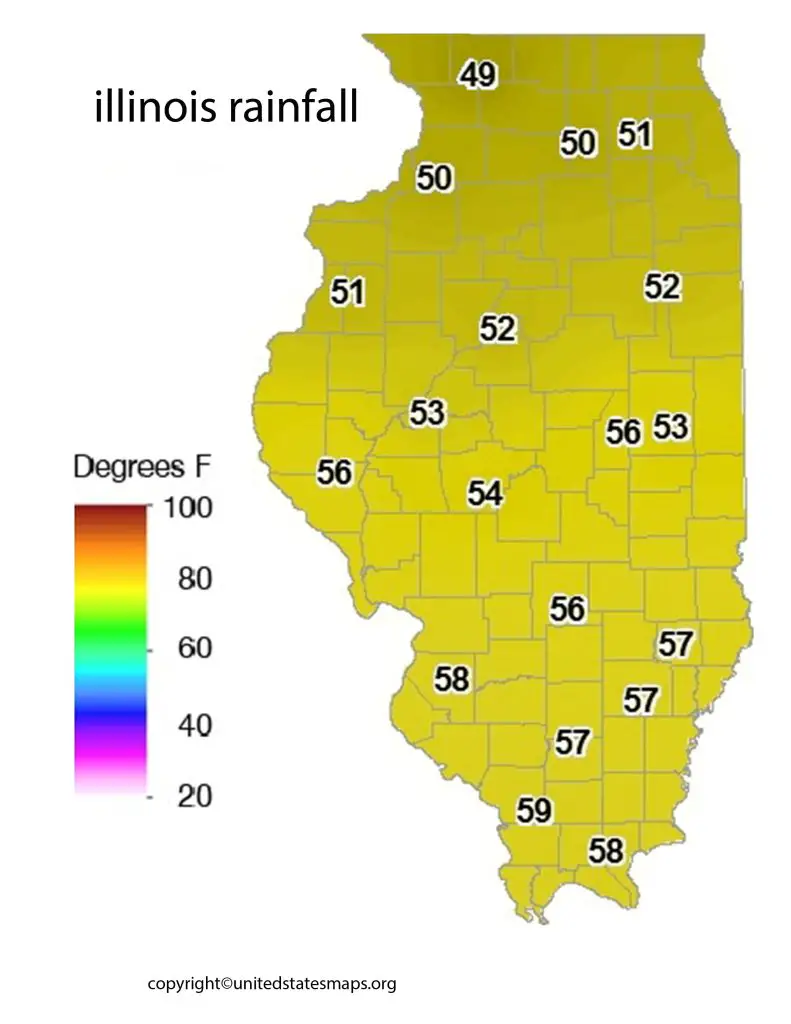 Rainfall Map of Illinois