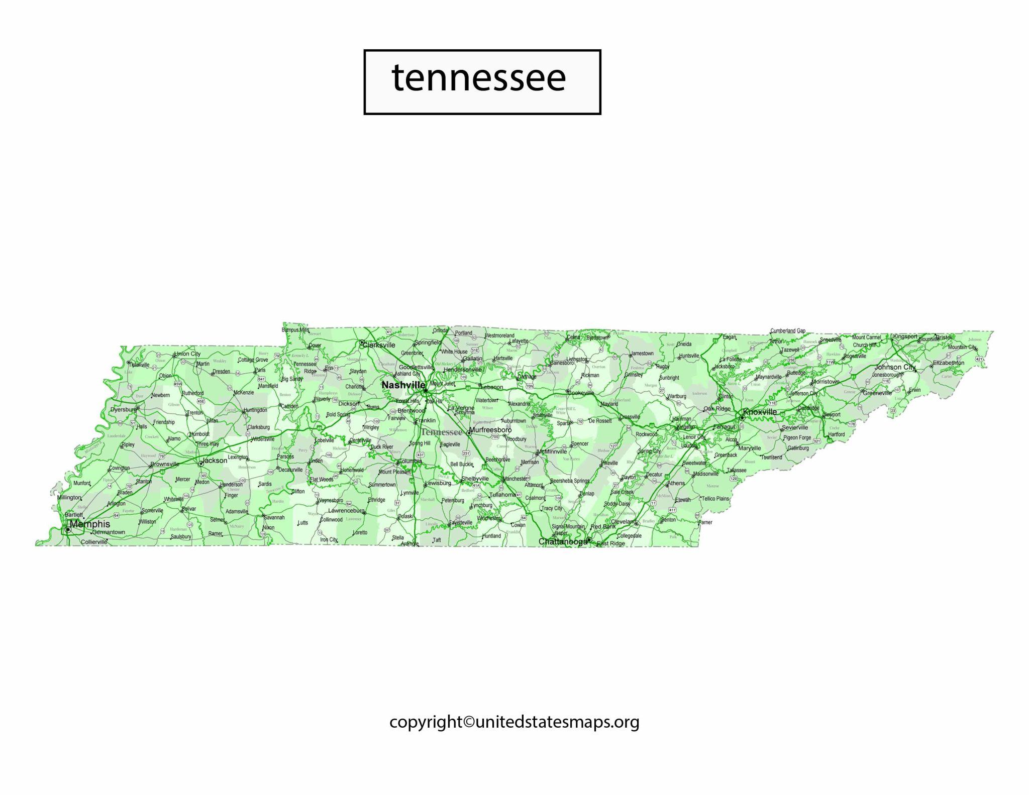 Tennessee Political Map Political Map of Tennessee