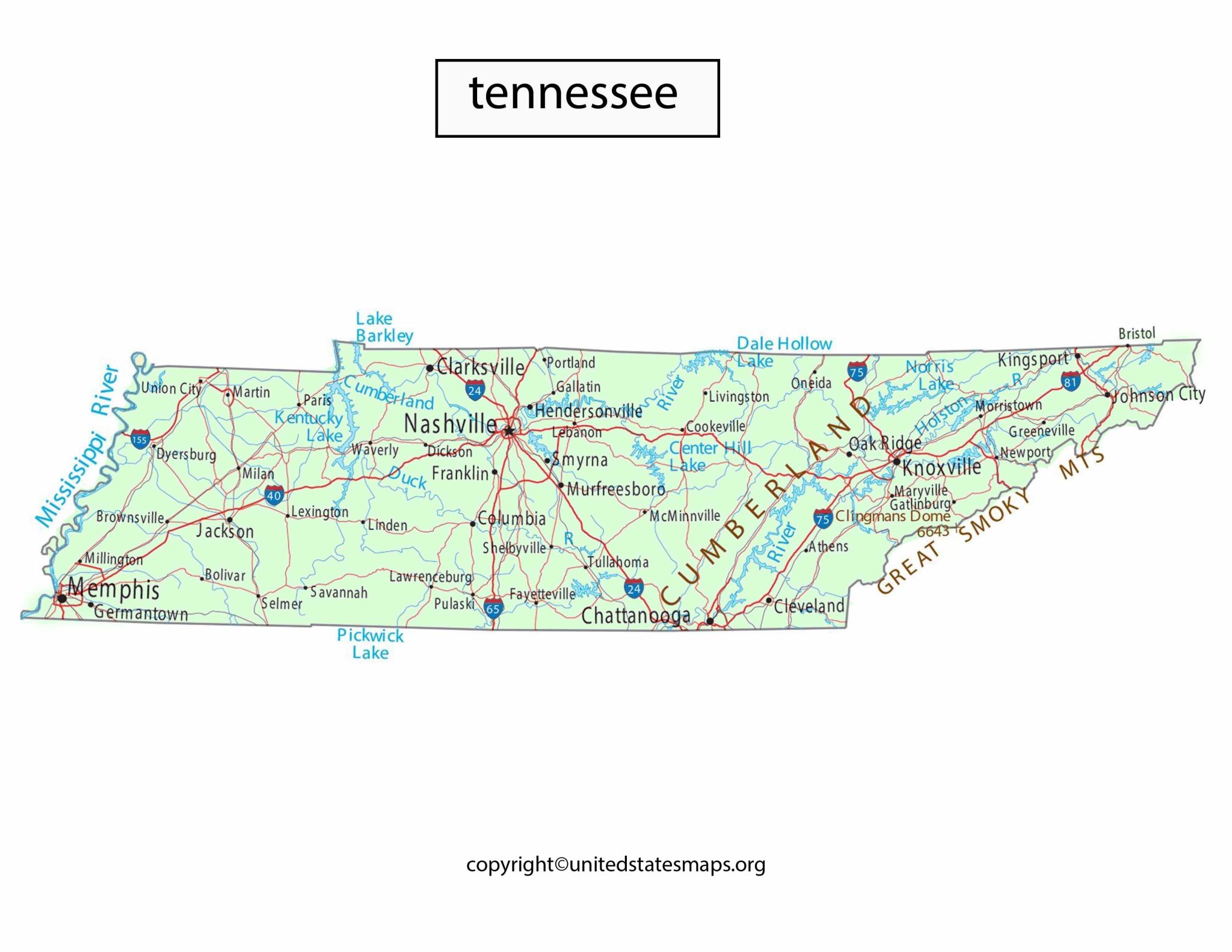 Tennessee Political Map | Political Map of Tennessee