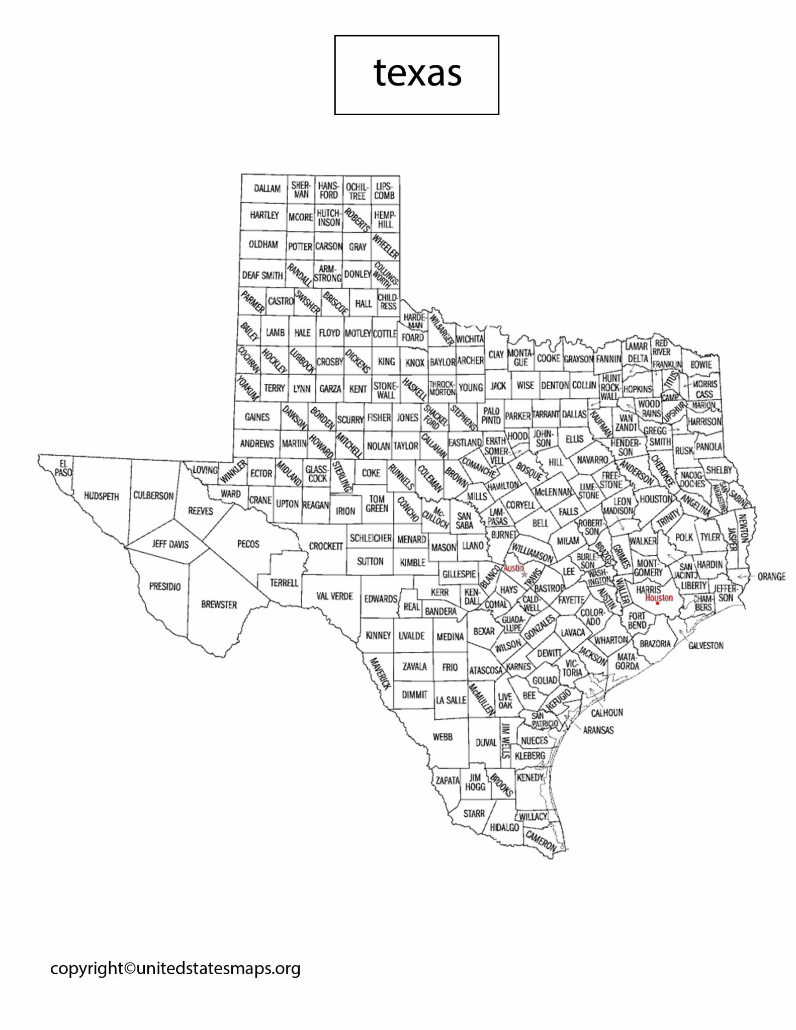 Texas Political Map | Map Of Texas County By Political Party