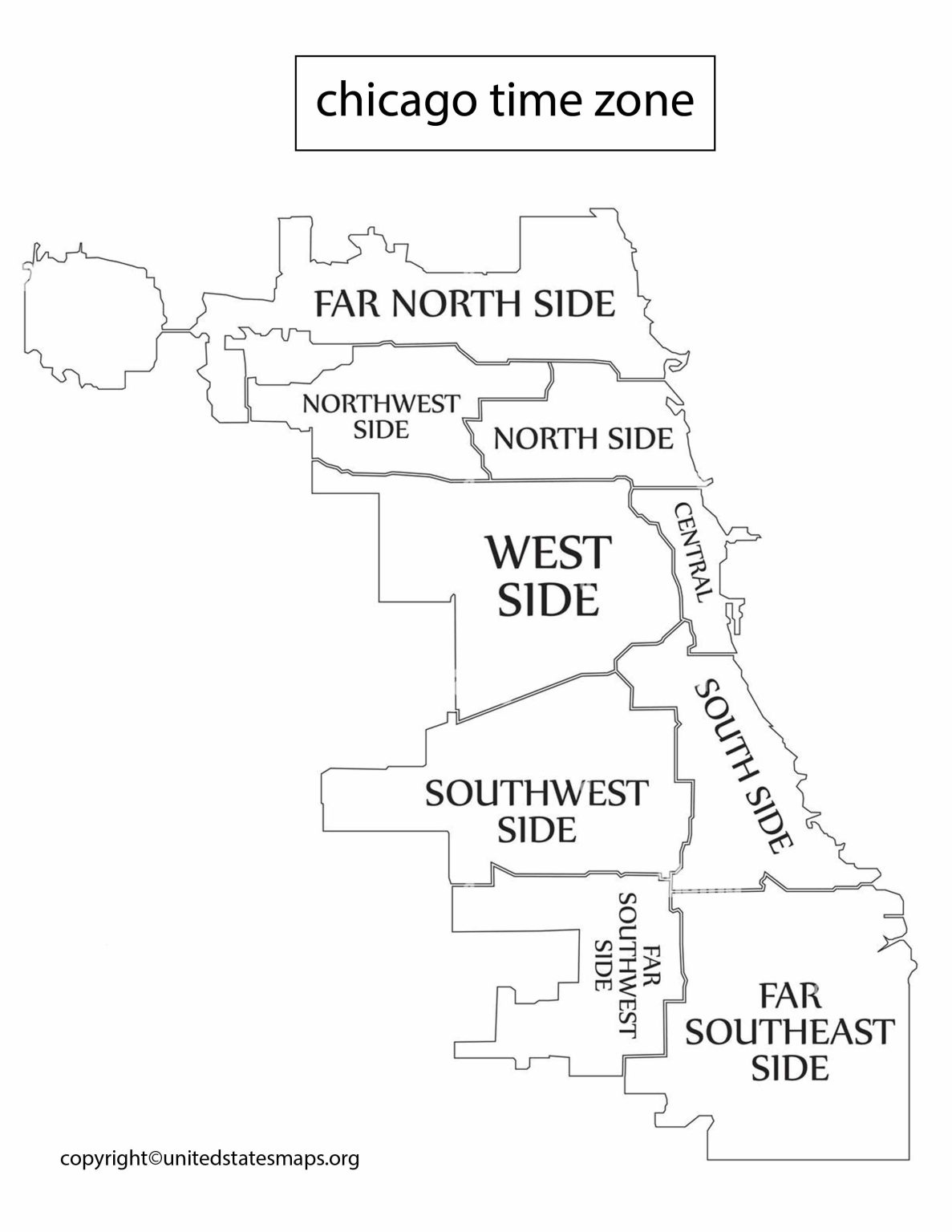 Chicago Time Zone Map Map of Time Zones Chicago