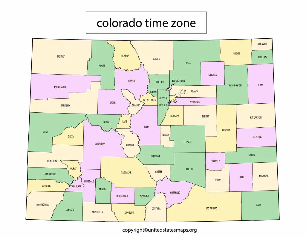 Time Zone Map Denver Colorado