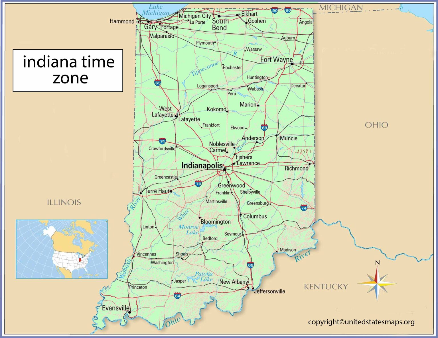 Time Zones In Indiana Map World Map Sexiezpix Web Porn