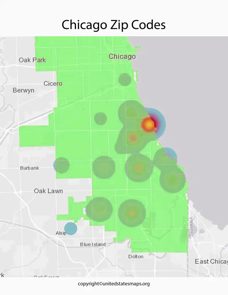 Zip Code Map for Chicago