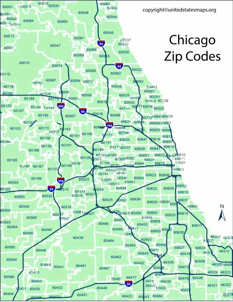 Chicago Zip Codes Map | Zip Code Map of Chicago