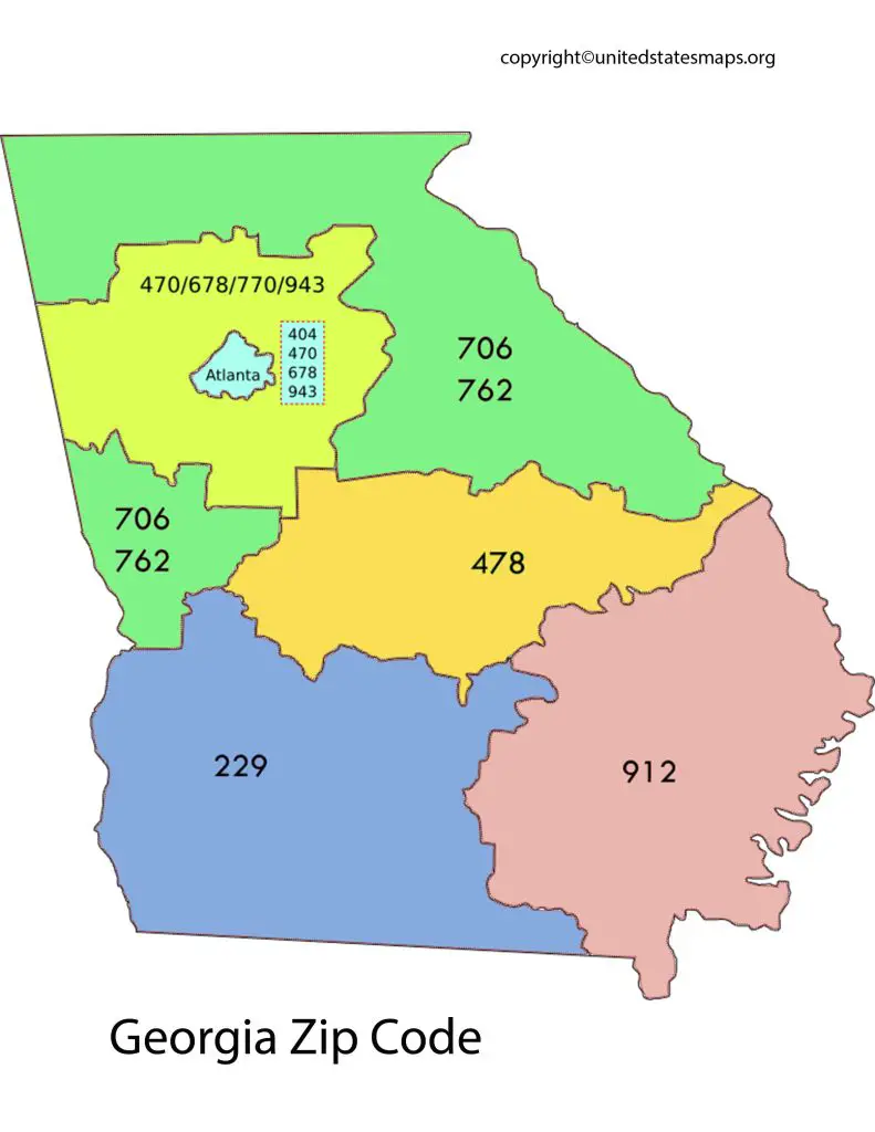 Georgia Zip Code Map Map Of Georgia Zip Codes   Zip Code Map Of Georgia 791x1024 