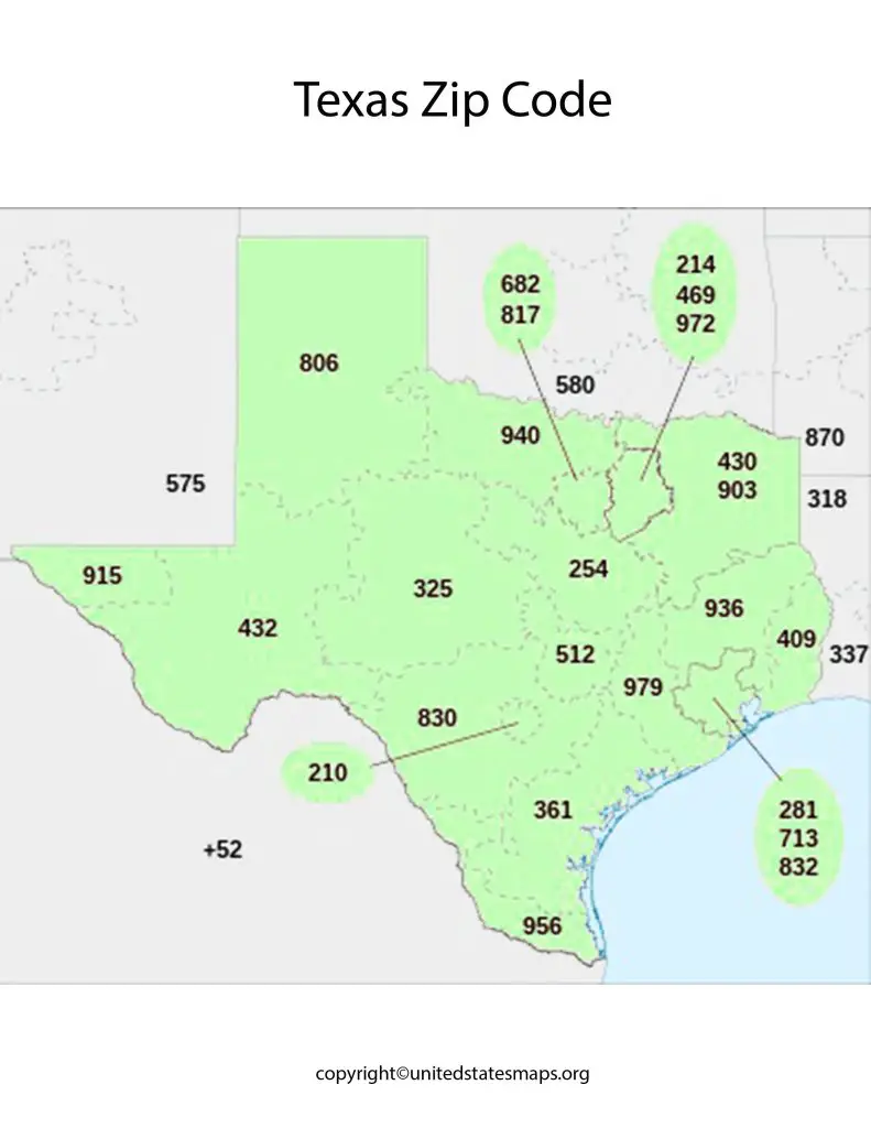 Zip Code Map of Texas
