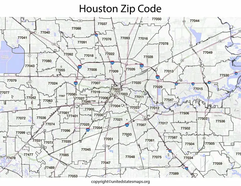 Houston Zip Code Map Map Of Houston Zip Codes