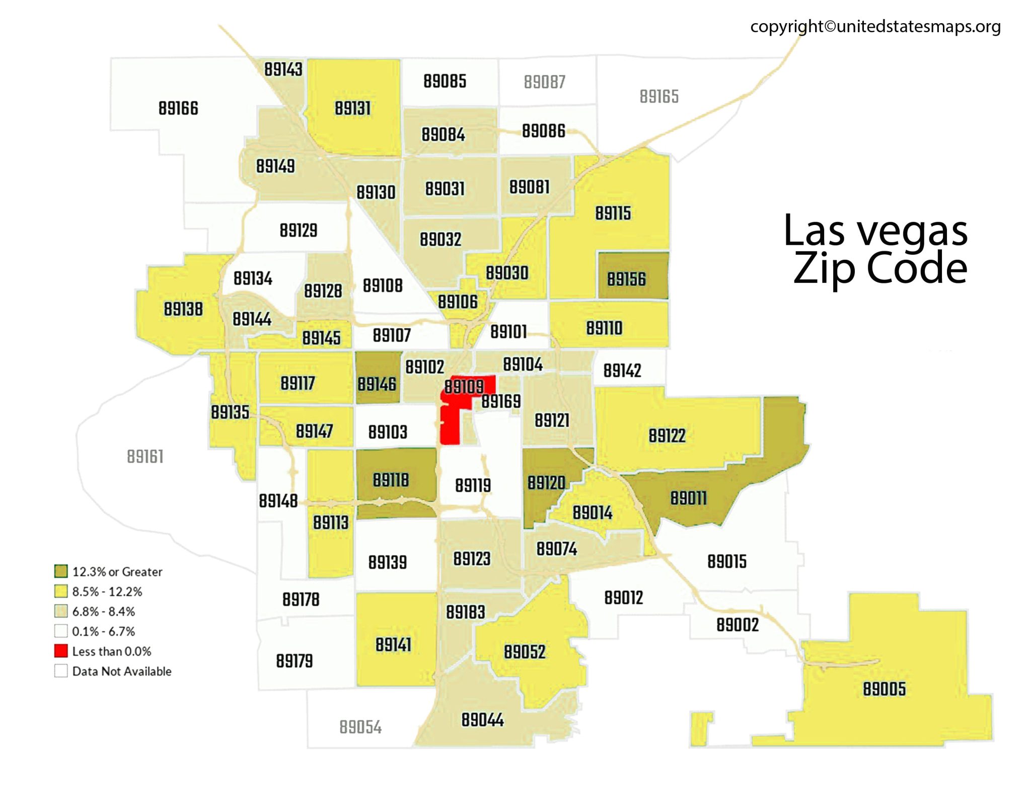 Las Vegas Zip Code Map Zip Code Map of Las Vegas