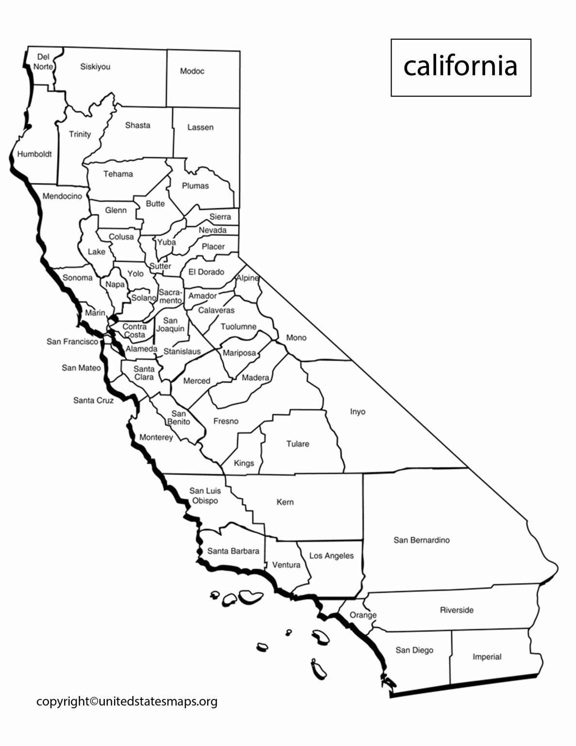 California Political Map | Political Map of California USA