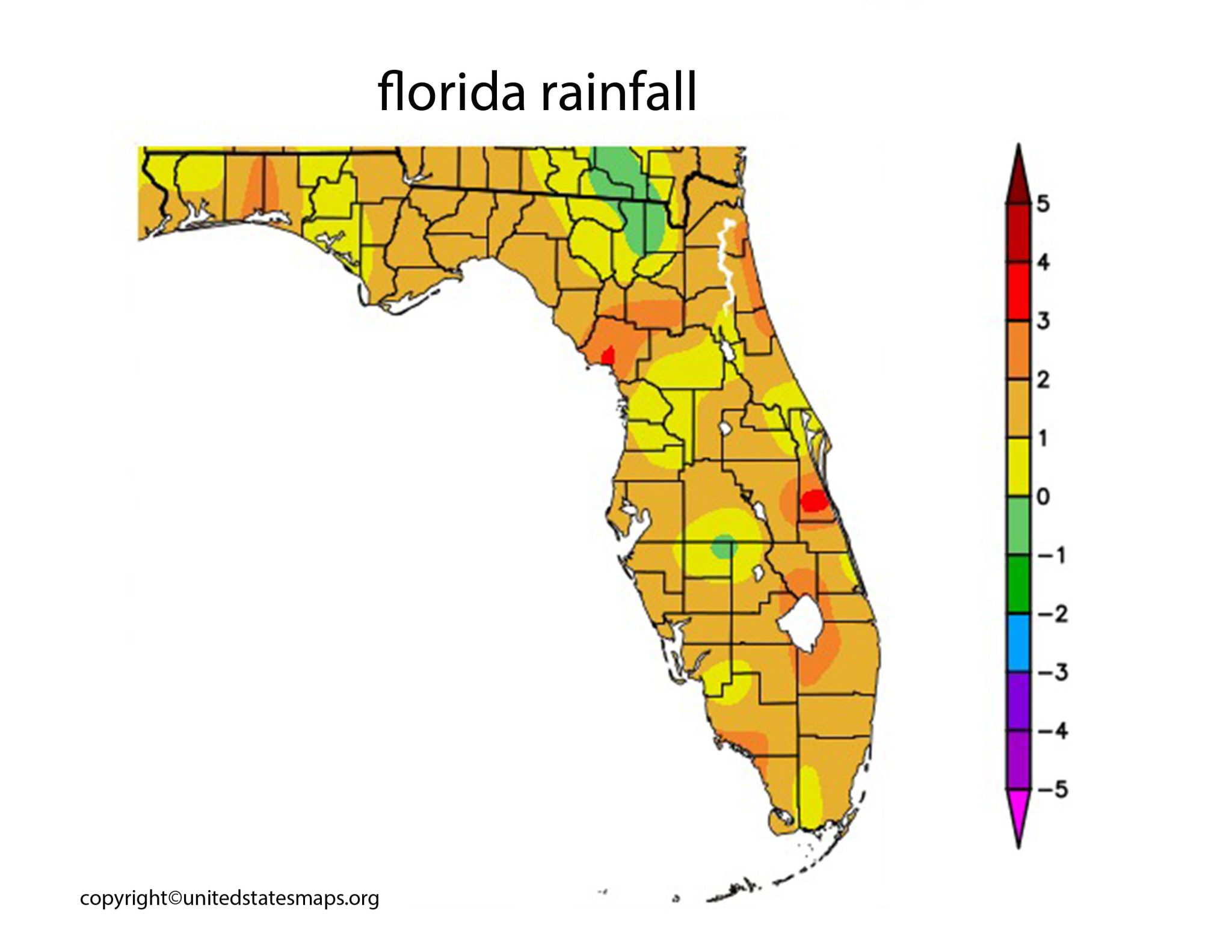 Florida Rainfall Map | Rainfall Map of Florida