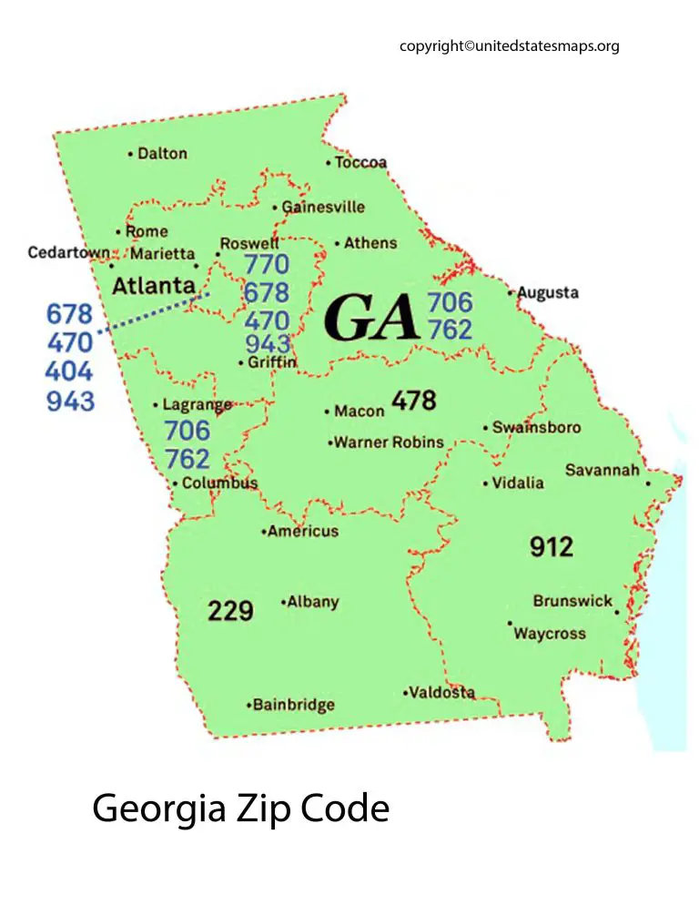 Georgia Zip Code Map | Map of Georgia Zip Codes