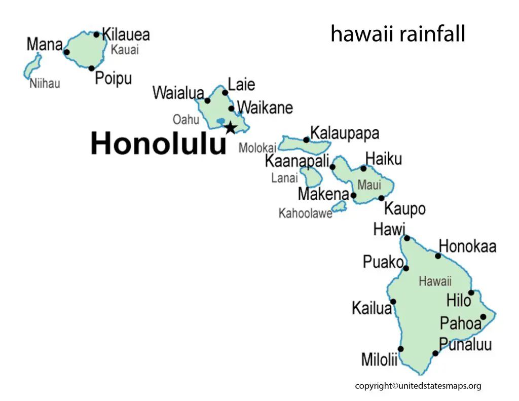 hawaii rainfall map
