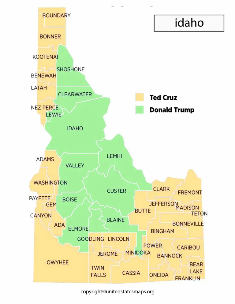 Idaho Political Map | Political Map of Idaho Counties