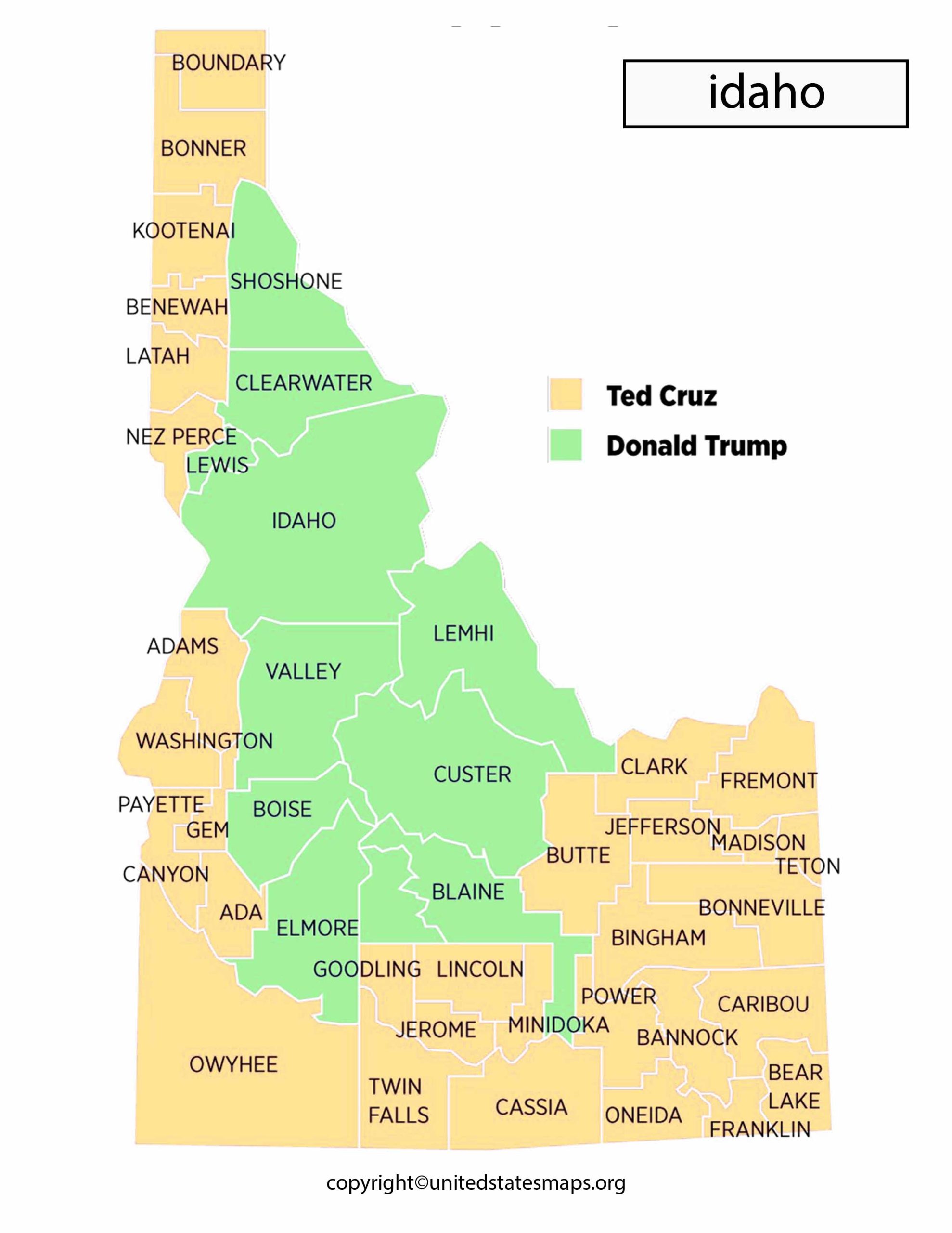 Idaho Political Map | Political Map of Idaho Counties