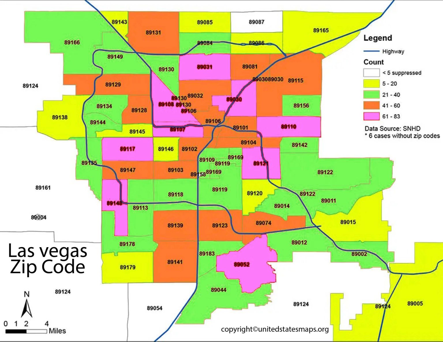 Las Vegas Zip Code Map  Zip Code Map of Las Vegas