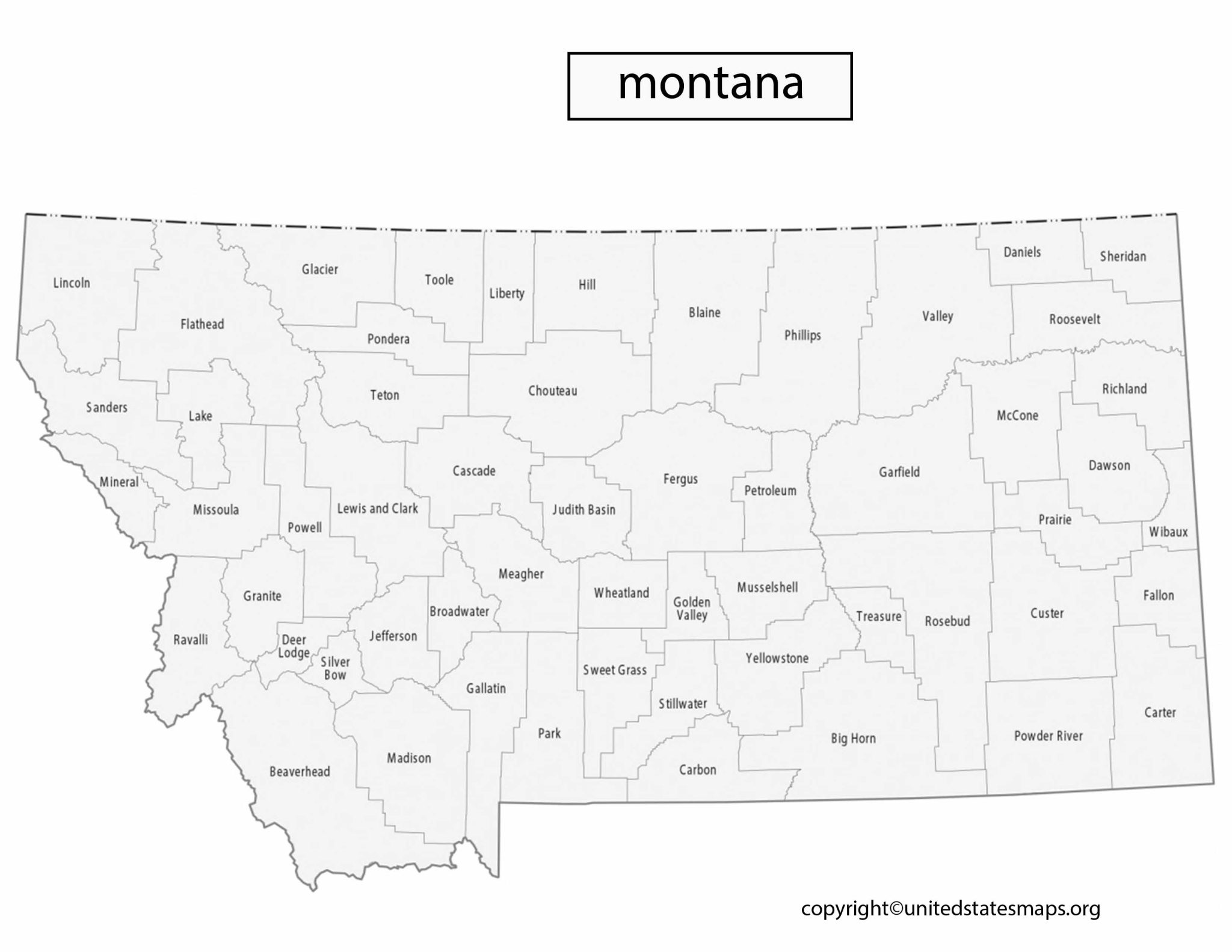 Montana Political Map | Political Map of Montana