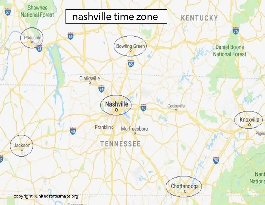 nashville time zone map
