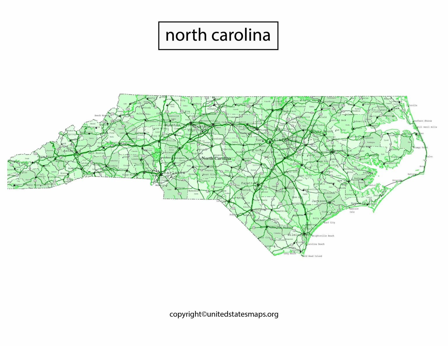 North Carolina Political Map With Counties