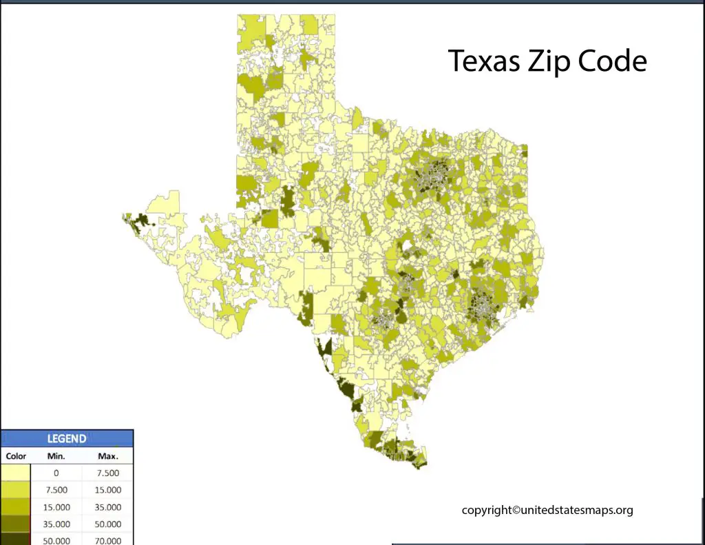 texas Zip Code Map