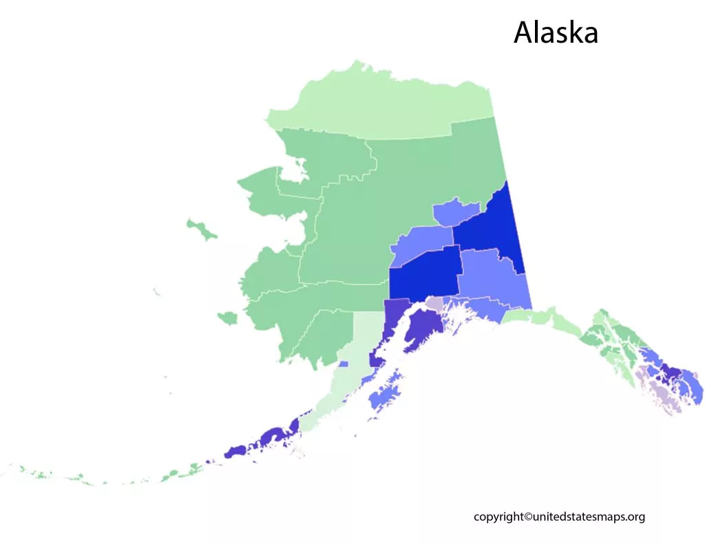 Alaska County Map County Map of Alaska with Cities