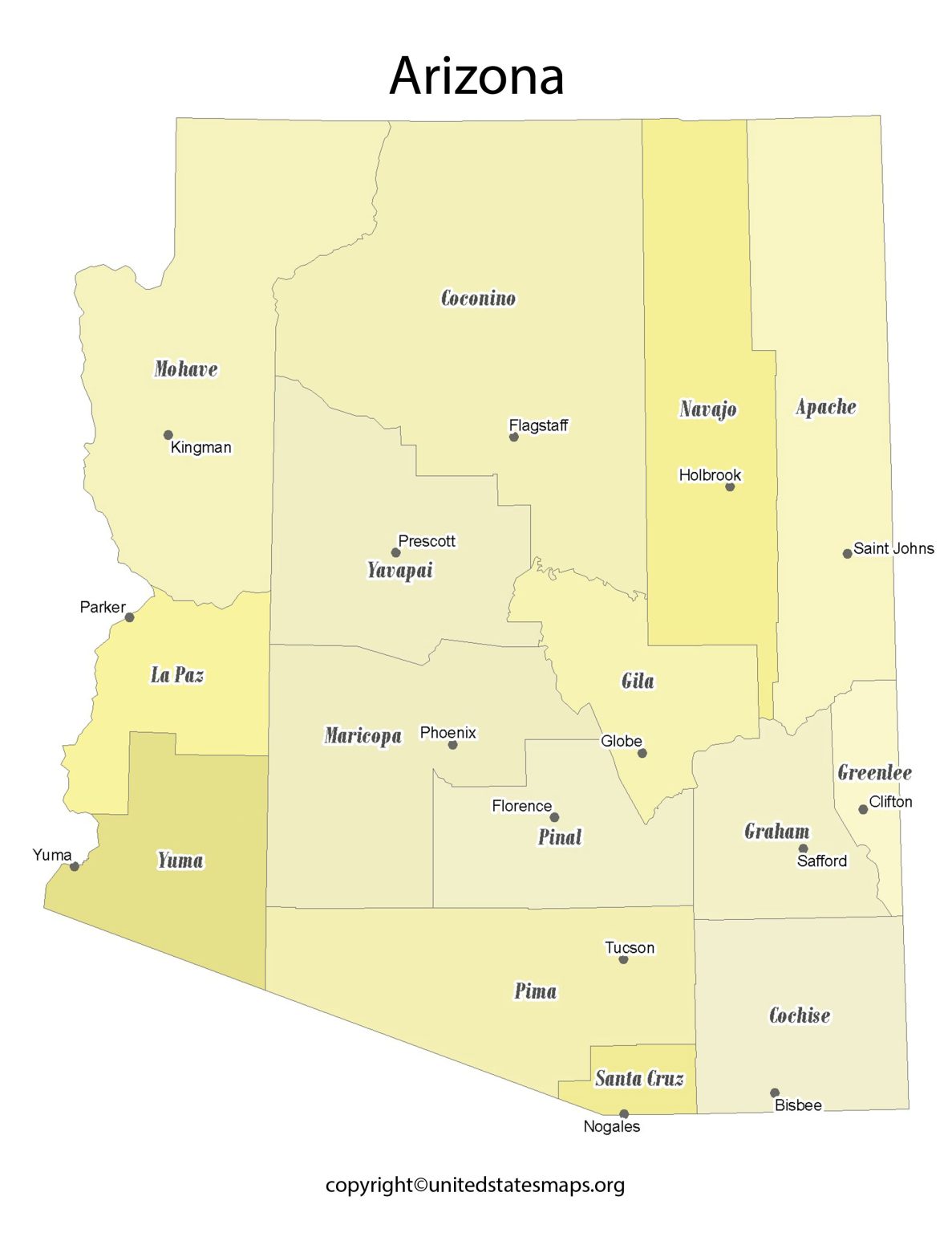 Arizona County Map 