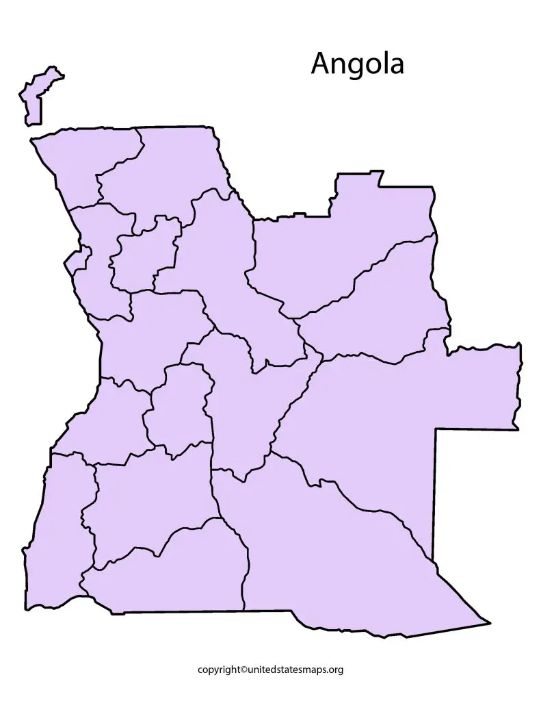 Blank Angola Map