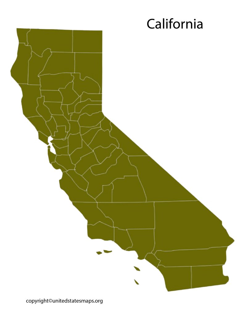 California Map by County with Cities