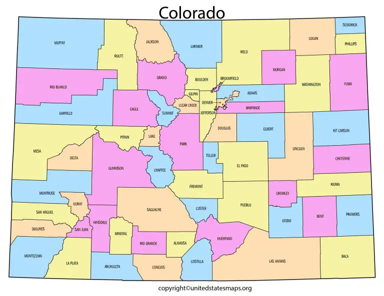 Colorado County Map | Map of Colorado Counties with Cities