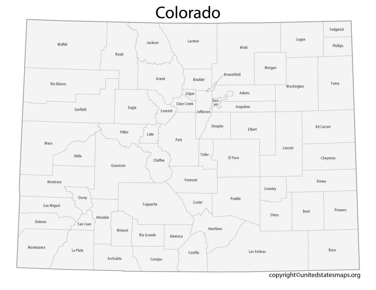 Colorado County Map | Map of Colorado Counties with Cities