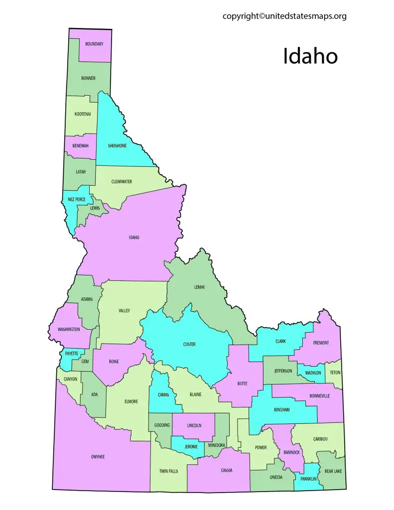 County Map of Idaho